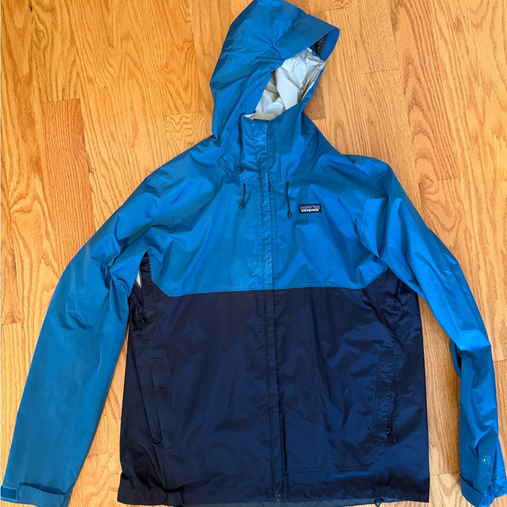Patagonia Teal and Blue Hooded Jacket